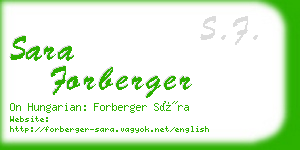 sara forberger business card